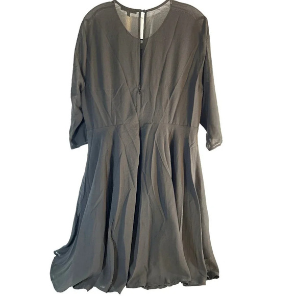 BB Dakota Womens Coctail Dress Zip Back Lined Black 3/4 Sleeve Sheer Size14 NWOT - Picture 2 of 5